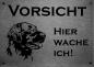 Preview: Edelstahl Warnschild Flat Coated Retriever VORSICHT Hier wache ich!